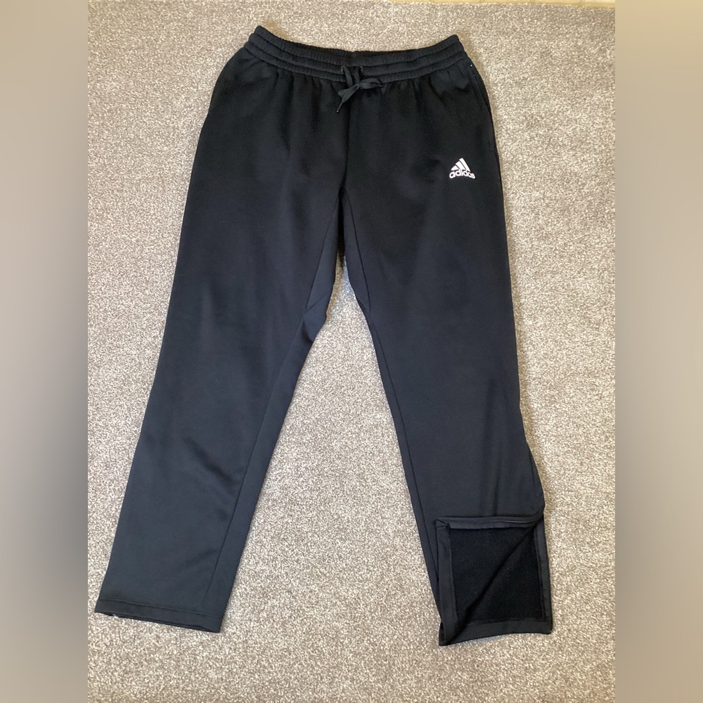 Adidas Mens Black Ankle Zip Sweatpants Joggers Sz XL
